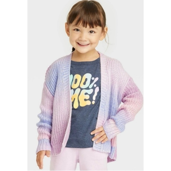 New Cat & Jack Open Front Cardigan Sweater Pink Purple Blue School Kids Size XL - Picture 4 of 8